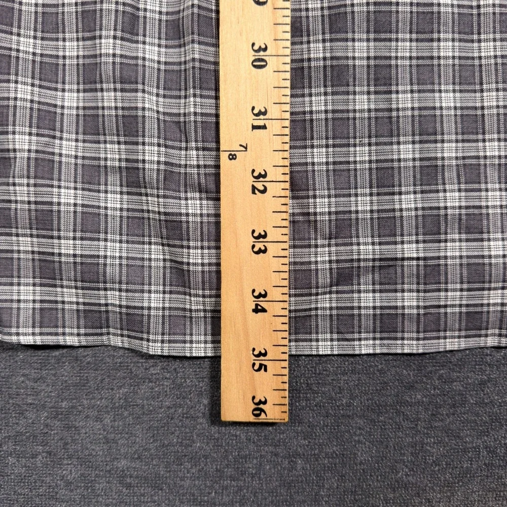 Ralph Lauren Button Down Shirt Mens XLT Gray Plaid Luxury Twill Long Sleeve